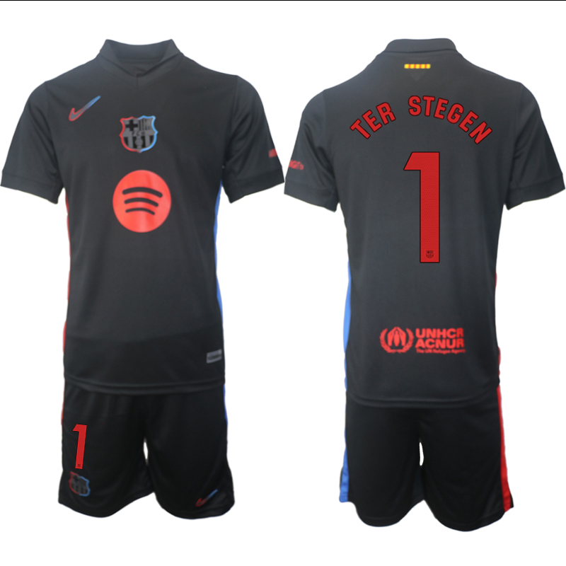 Men 2024-2025 Club Barcelona away Black #1 Soccer Jersey